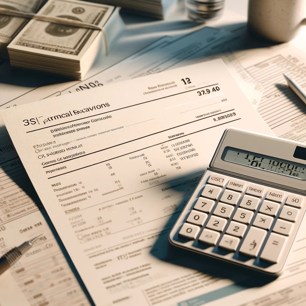 a calculator and a pen on a table